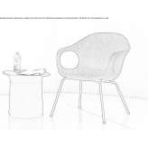 Fabric armchair with armrests Cimislia