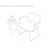 Armchair with tanned leather on a sleigh base and armrests Witham