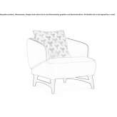 Velvet armchair with armrests Hakkari