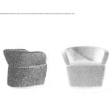 Fabric upholstered armchair with armrests Usipa