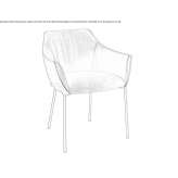 Leather armchair with armrests Gaggiano