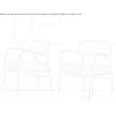 Walnut armchair with armrests Acos