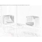Fabric armchair with armrests Cunac