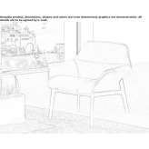 Fabric armchair with armrests Nocona