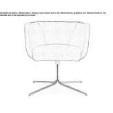 Swivel armchair with removable cover and 4-arm base Ariza