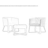 Fabric armchair with removable cover and armrests Kilbasan