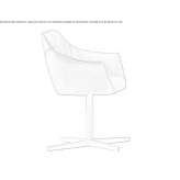 Leather armchair with 4-star base and armrests Gaggiano