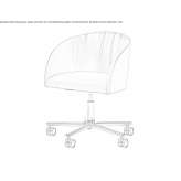 Leather swivel armchair with 5-star base and wheels Praca