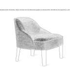 Armchair upholstered with fabric Thungen