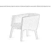 Fabric armchair with removable cover and armrests Kilbasan