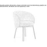 Fabric armchair with armrests Flore