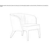 Leather armchair with armrests Orsay