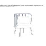Polyester armchair with armrests Lenola