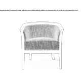 Upholstered beech armchair with armrests Saverne