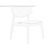 Two-tone beech armchair Wymiarki