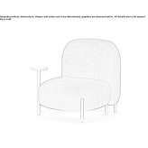 Fabric armchair with integrated side table Kallmet