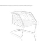 Leather upholstered armchair with metal frame Jarny
