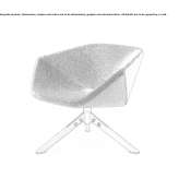 Fabric upholstered armchair on trestles with armrests Kruhlyk
