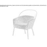 Fabric upholstered armchair with armrests Lena