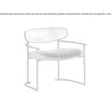 Metal armchair with armrests and fabric seat Cheia