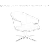 Leather swivel armchair with 4-star base and armrests Vulcan