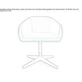 Swivel chair upholstered in fabric Trelew