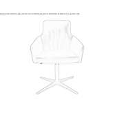 Swivel armchair with 4-star base Louros