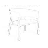 Leather armchair with armrests Saujil