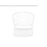 Fabric upholstered armchair with armrests Iota