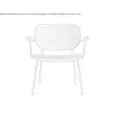 Armchair with armrests and integrated cushion Lienen