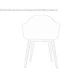 Wooden armchair with armrests Gien