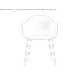 Upholstered steel armchair with armrests Gien