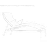 Chaise longue upholstered with fabric Nisipari
