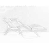 Chaise longue upholstered in leather Perthes