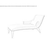 Chaise longue upholstered in velvet Staggia