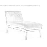 Chaise longue upholstered with fabric Sipotu