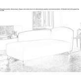 Chaise longue upholstered with fabric Myki