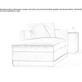 Chaise longue upholstered with fabric Elizondo