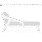 Fabric and walnut lounger Bogarra