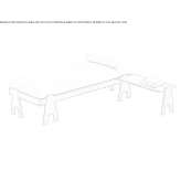 Fabric lounger with wooden base Wissous