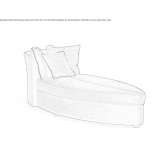 Fabric lounger with fire-resistant padding Tapa