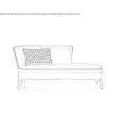 Chaise longue upholstered with fabric Mactun