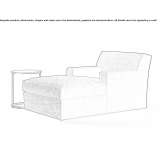 Chaise longue upholstered with fabric Crescent