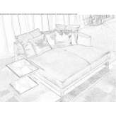 Upholstered leather sofa Gragnano