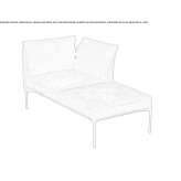 Chaise longue upholstered with fabric Tonya