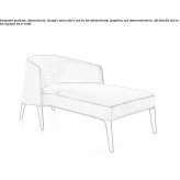 Chaise longue upholstered with fabric Colakli