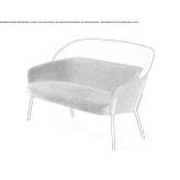 Mała sofa materiałowa z przedłużonym oparciem Lena