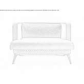 Armchair upholstered in velvet with armrests Evje
