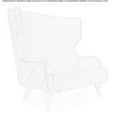 Mała sofa materiałowa z wysokim oparciem Vorsma