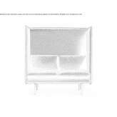 Mała sofa materiałowa z wysokim oparciem i gniazdem Apriltsi